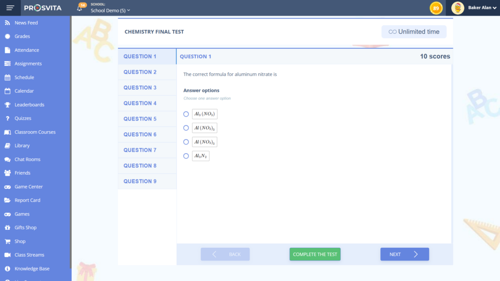 Formula support in tests