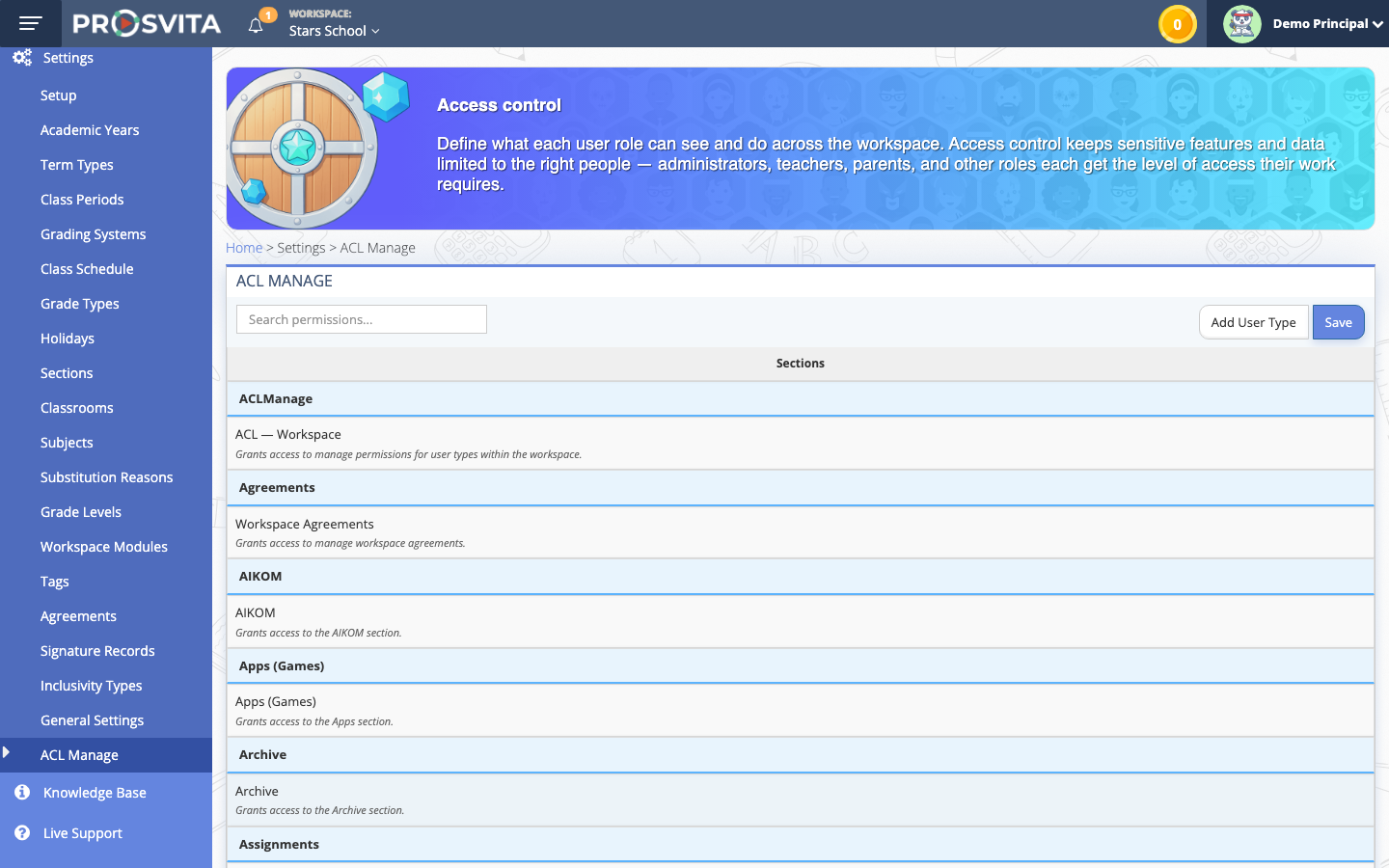 A clearer permissions manager with grouped rights and descriptions
